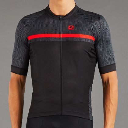 Image de maillot c.m. Giordana Herringbone Tenax Pro Black-Grey-Red / M°