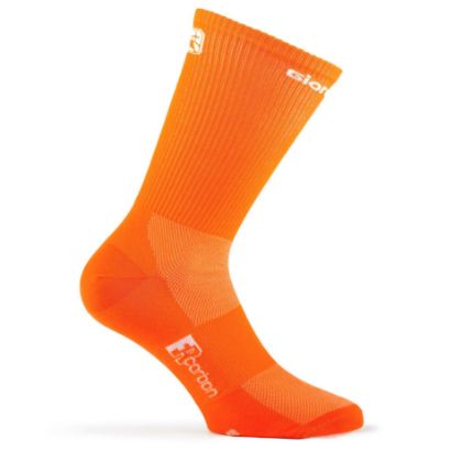 Image de paire de chaussettes extra tall Giordana FR-C Solid Orange Fluo - White / 41-44