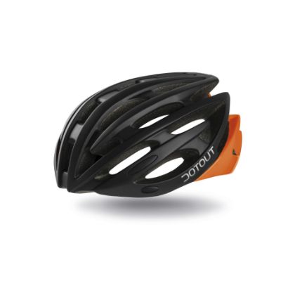 Afbeeldingen van Dotout helm Shoy Matt Black-Shiny Orange Fluo / 59-62